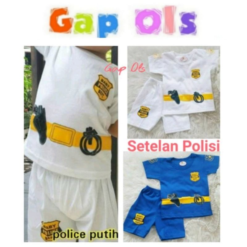 Setelan anak polisi Setelan polisi baju anak celana anak