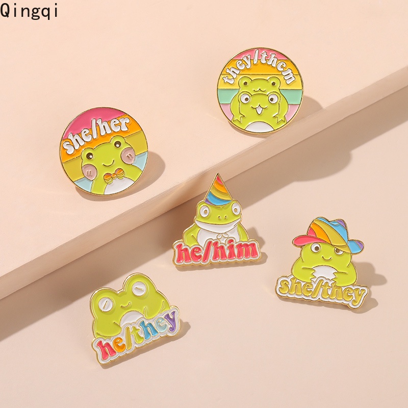 Bros Pin Enamel Desain Kartun Hewan Katak Untuk Anak