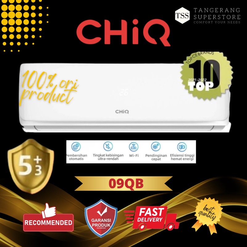AC CHIQ 09QB 1 PK WIFI AC SMART CERFAS TURBO JET COOL