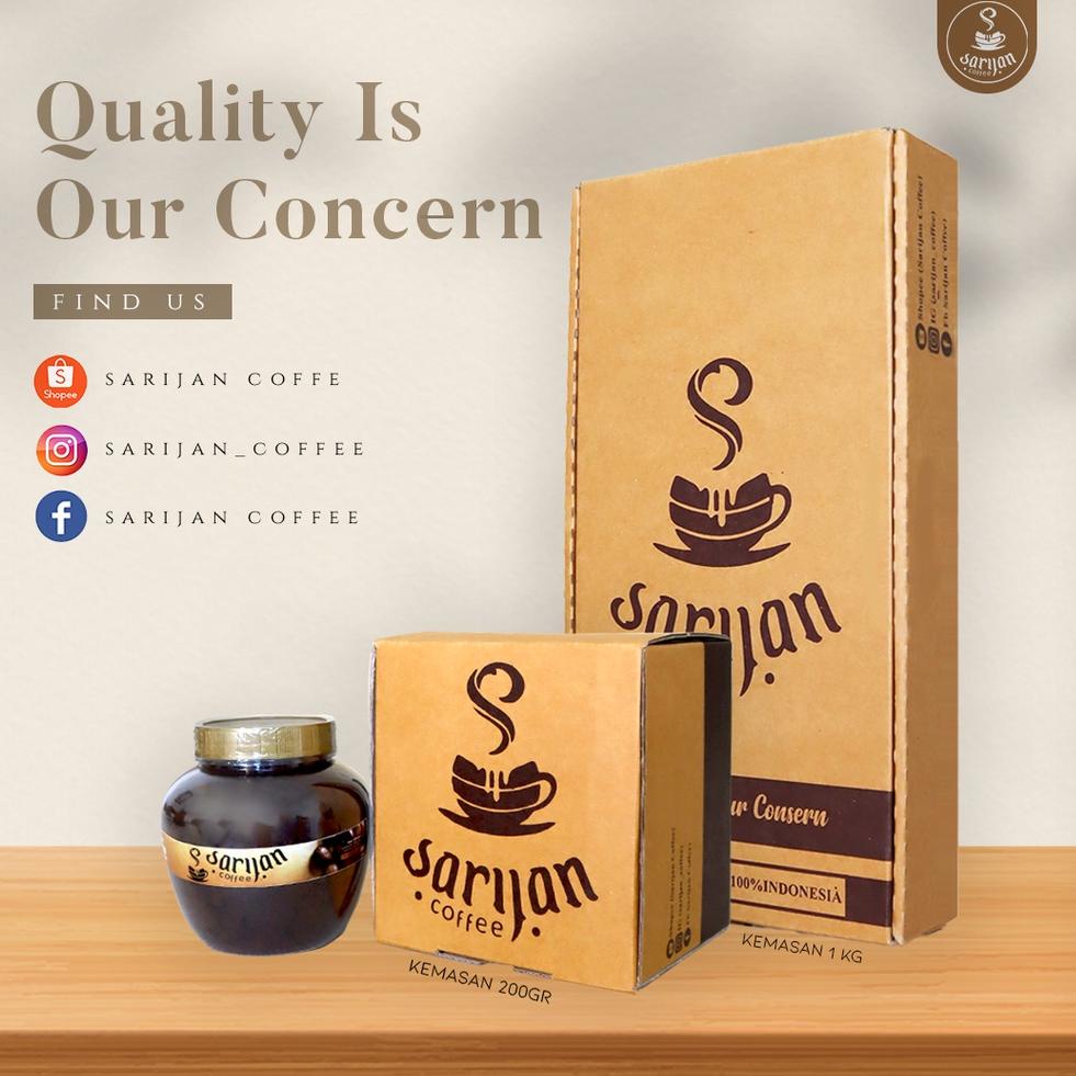 

➘ Kopi Hitam Sarijan (Sehalus Debu) Kemasan Toples 200 gr ✦