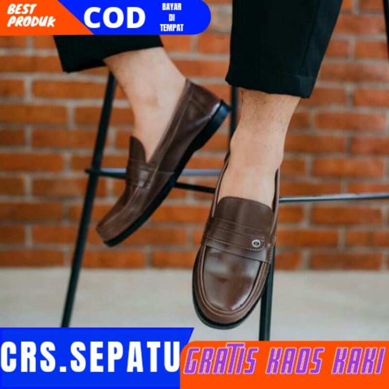 CRS x GOMZ - SepatuFormal Pantofel Pria Resmi Formal Hitam Brown Kulit Kantor Kuliah Kondangan Guru