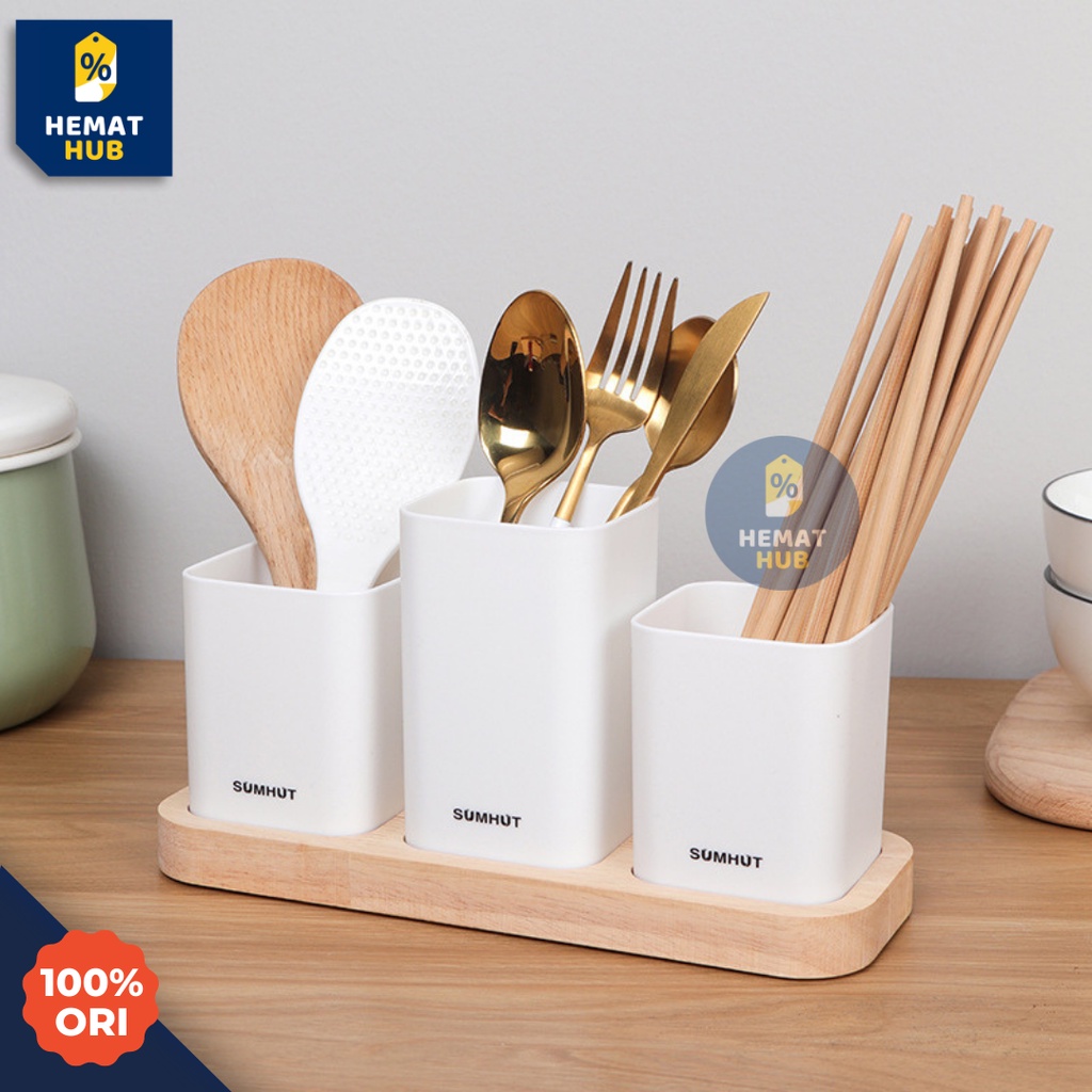 Tempat Sendok Garpu Sumpit Premium Storage Box Rak Organizer Dapur Alat Makan Cutlery Holder