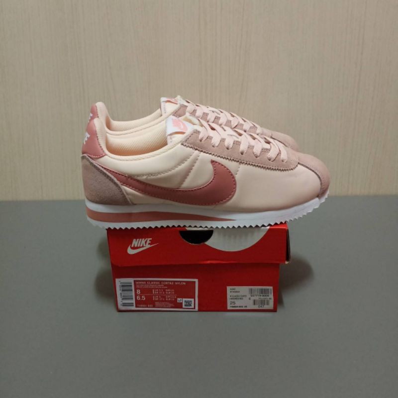 SEPATU NIKE CORTEZ CLASICS NYLON SLITSTONE RED WHITE MERAH PUTIH