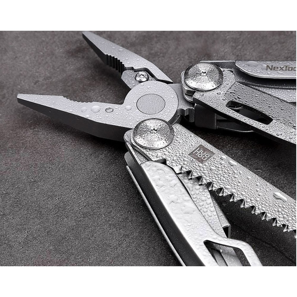 Xiaomi Huohou Pisau Multifungsi Folding Knife Pembuka Botol Screwdriver Stainless Steel.