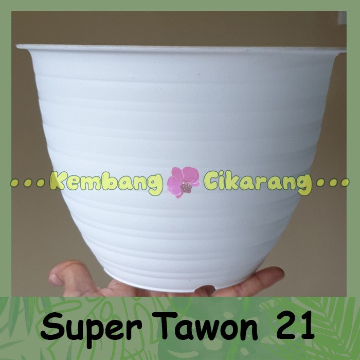 (LUSINAN) Pot bunga model Super Tawon ST 21 (21cm)(12pcs) Pot Putih ST