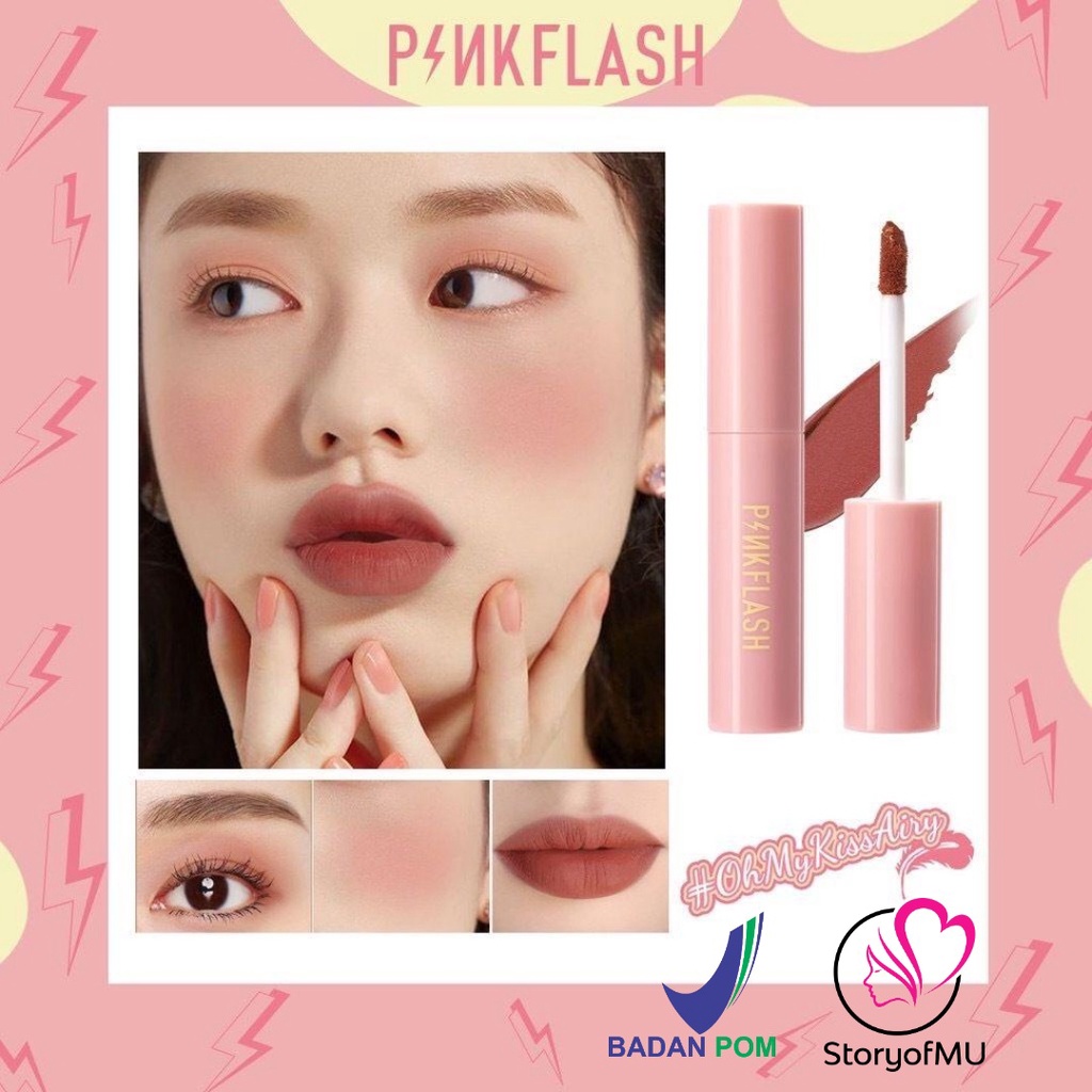 PINKFLASH PF-M01 Lip & Cheek Duo Matte Tint OhMyKissAiry | Pink Flash Lipstick Waterproof