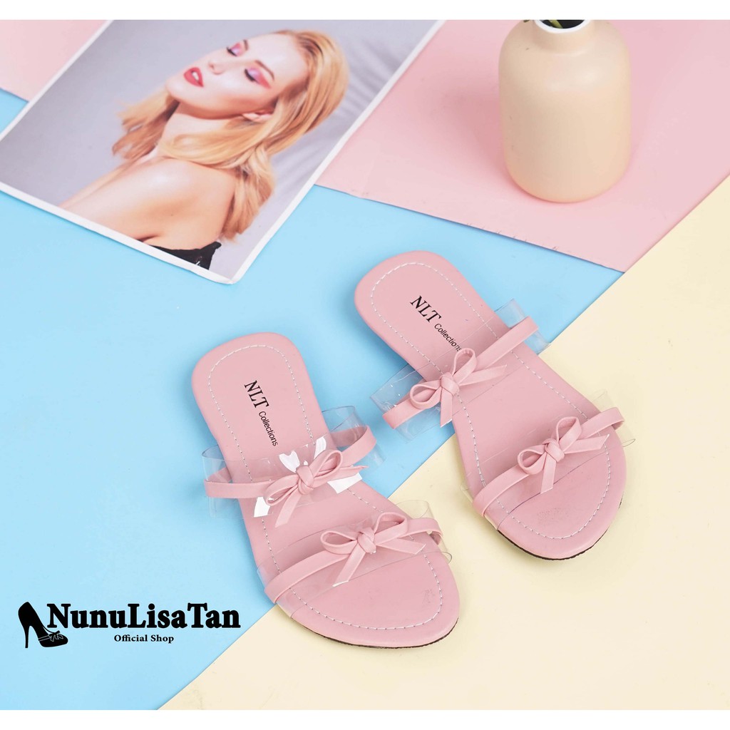 NunuLisaTan CINDERELLA - Terbaru Sandal Sendal Teplek Murah Hitam mocca pink