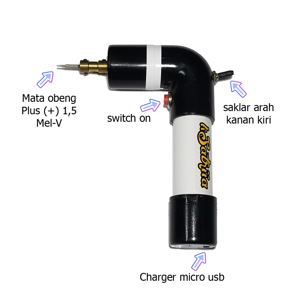 Obeng Hp Elektrik Mini Cordless / Tanpa Kabel, Rechargeable
