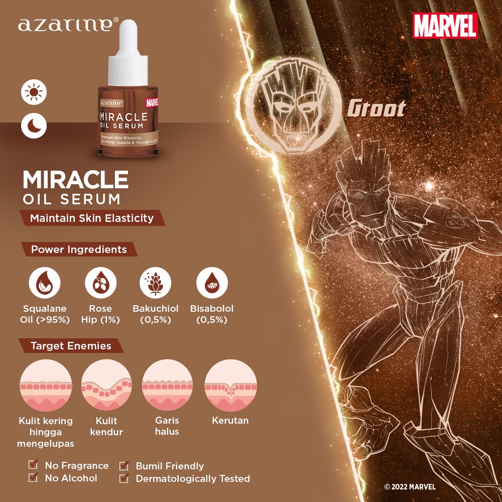 Azarine X Marvel Miracle Oil Serum - 20ml