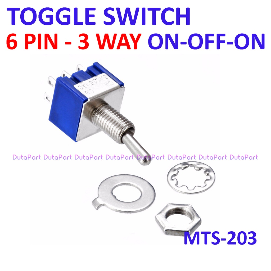 Saklar Toggle MTS-203 6 PIN 3 Way Arah Posisi ON-OFF-ON Switch Togle