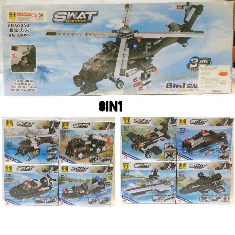 Mainan Lego Swat Team Action Helikopter 8in1