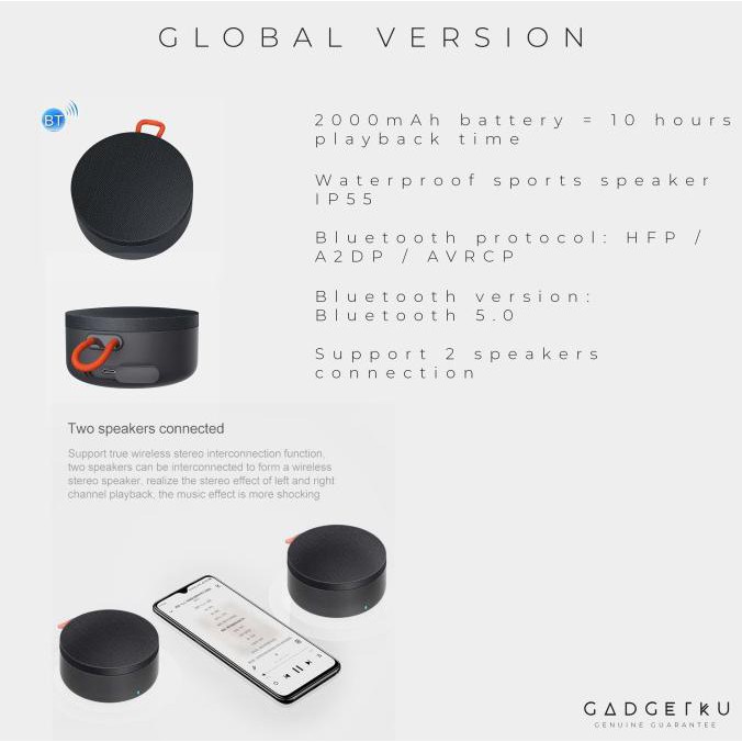 Terbaik Xiaomi Outdoor Bluetooth Speaker Mini Portable Wireless Ip55 Global V Hitam Premium Shopee Indonesia