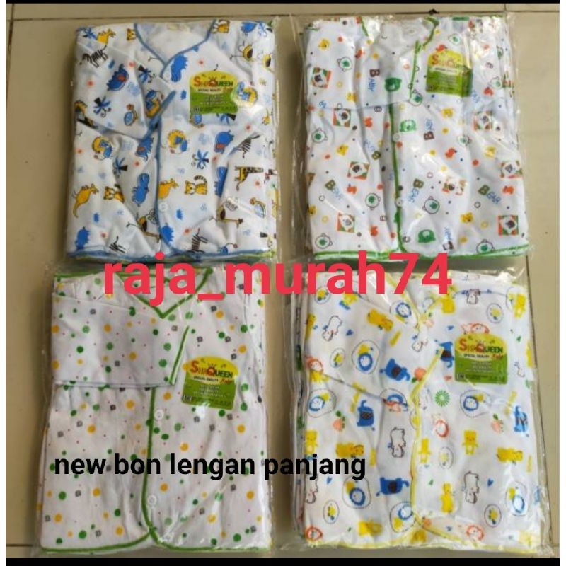 6 pcs baju panjang newbon motif shaqueen