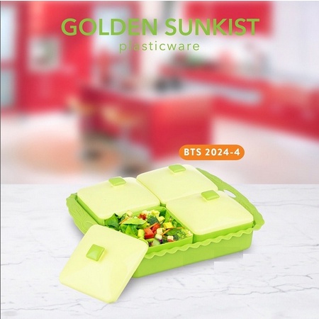 BASI TUTUP SEGI GOLDEN SUNKIST BTS 2024-4 WADAH SAJI PRASMANAN ALAT PENYAJI MAKANAN PARTY SET