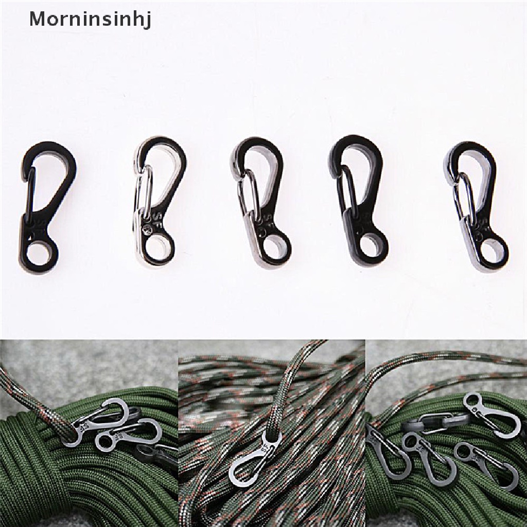 Mornin 5pcs Mini Spring Cord Buckle Gesper Snap Hook Carabiner Gantungan Kunci Gunung id