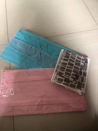 Pouch Rak Gantung Storage Bag Box Cantol Cosmetic Pouch Hp Dll 3 Sekat  F71