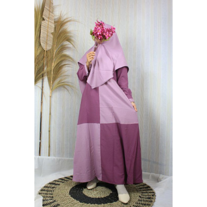 GAMIS set syari itycrepe original NISFI Busana Muslim Syari remaja terbaru modis hijaber ootd polos