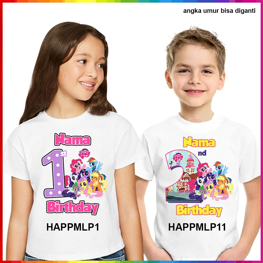 [FREE NAMA!!] Kaos Baju COUPLE  ANAK DAN DEWASA MY LITTLE PONY MLP BANYAK MOTIF