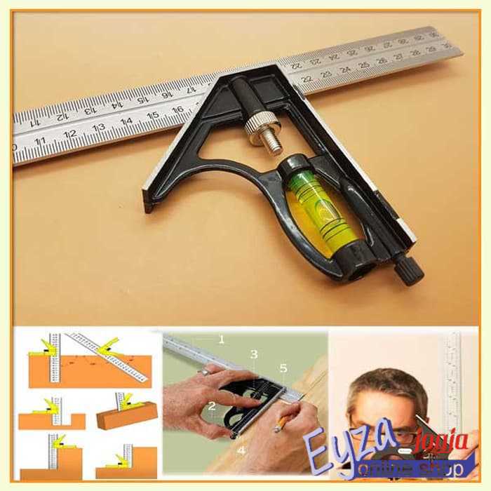 

ORIGINAL Termurah Taffware Mistar Penggaris Siku Tukang Multifungsi - ZEAST