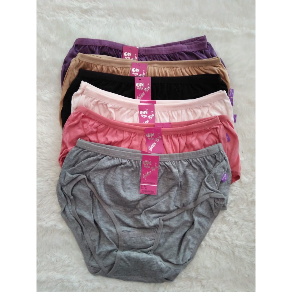 6pcs CD/Celana dalam wanita merk Golden Nick label ungu Murah langsung pabrik