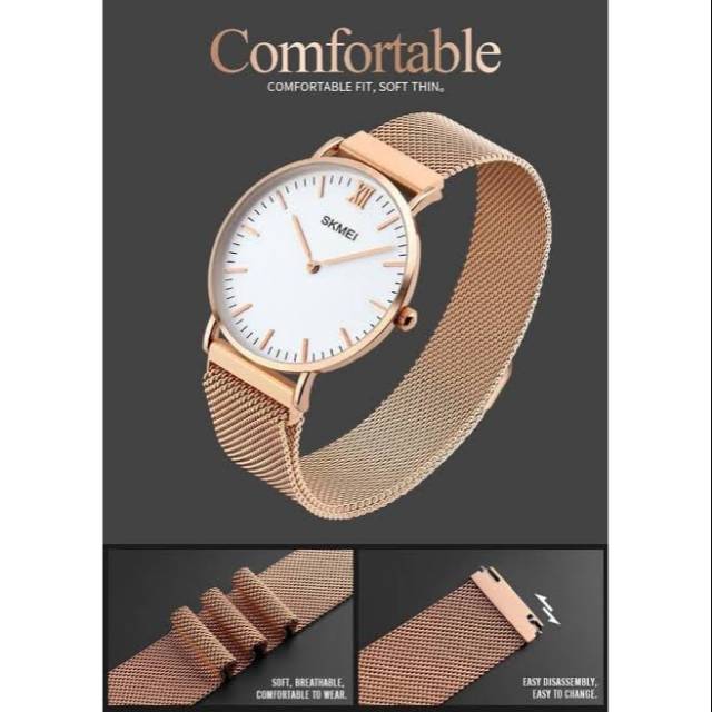 JAM TANGAN WANITA SKMEI ORIGINAL 1319 STRAP MAGNET STAINLESS WATERRESIST