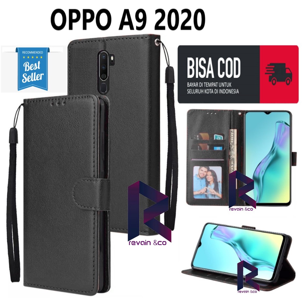 CASE DOMPET OPPO A9 2020 FLIP WALLET LEATHER KULIT PREMIUM SARUNG BUKA TUTUP FLIP CASE OPPO A9 2020