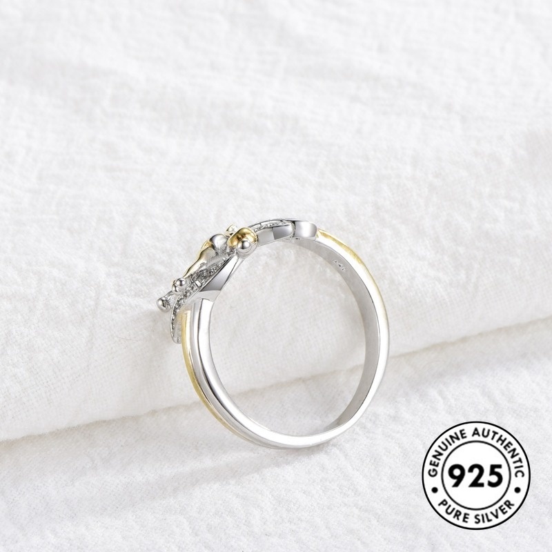 Cincin Berlian Bahan S925 Silver Plated