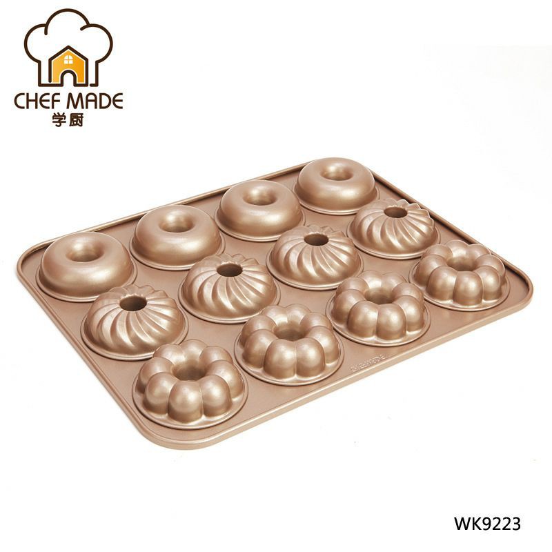 Chefmade 12 cups doughnut pan 3 motif / loyang donat WK9288