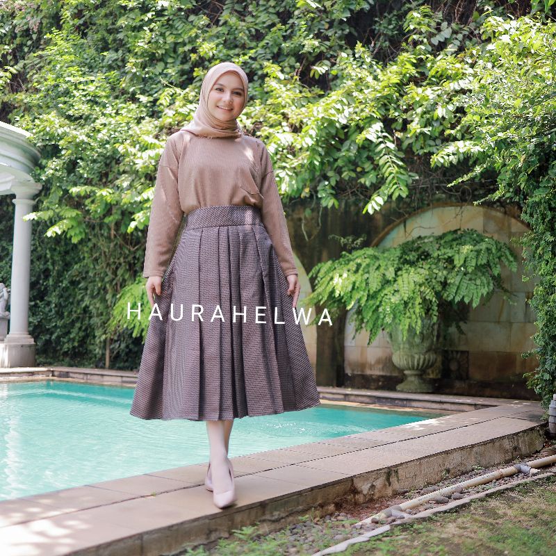 ROK MIDI 7/8 MOTIF HOUNDSTOOTH HAURAHELWA