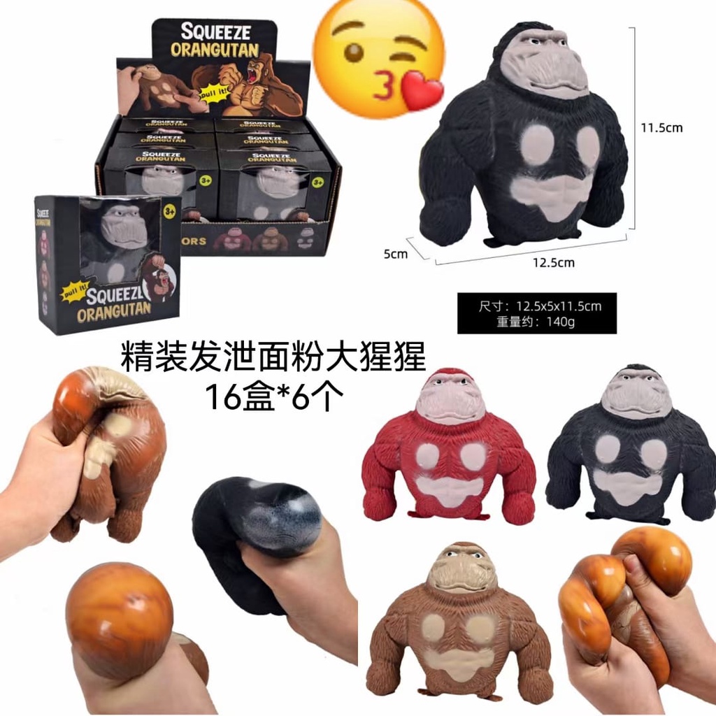 mrcaisen SQUISHY ORANG UTAN mainan gorila monyet remes hadiah natal squishy remes anti stres O006