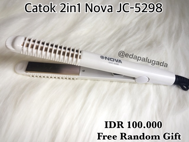 catokan 2in1 nova JC 5298 , sisir blow , catokan curly , blower comb, catokan murah , catokan nova
