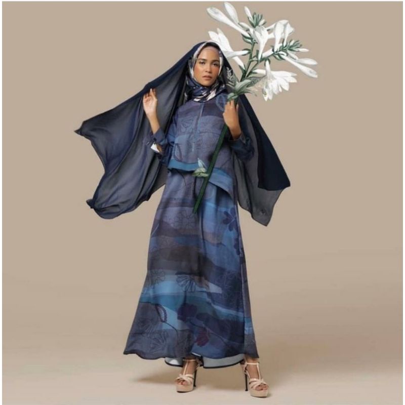 New Heaven Lights Naisya Dress Deep Ocean size M