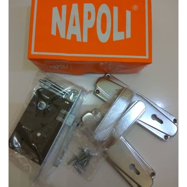 KUNCI PINTU TOP NAPOLI 603 SN/KUNCI PINTU RUMAH SILVER/HANDLE HENDEL PEGANGAN PINTU RUMAH/ GAGANG PINTU HANDLE PINTU KUNCI RUMAH BAGUS HIGH QUALITY/ KUNCI PINTU RUMAH