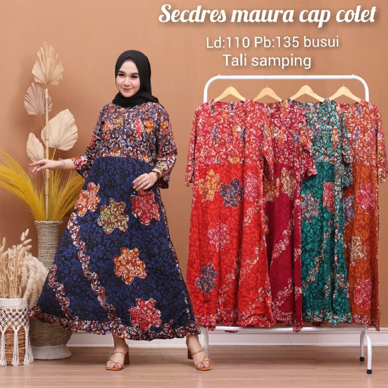 DASTER JUMBO SULTAN Daster Cetak - Motif kembang Cetak Halus - Busui Kancing - Tali Samping - Bumil