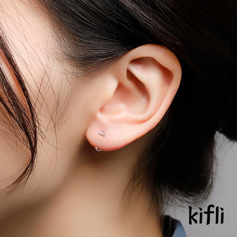 Anting Kait Ear Plugs 925 Silver Ukuran Kecil Untuk Wanita