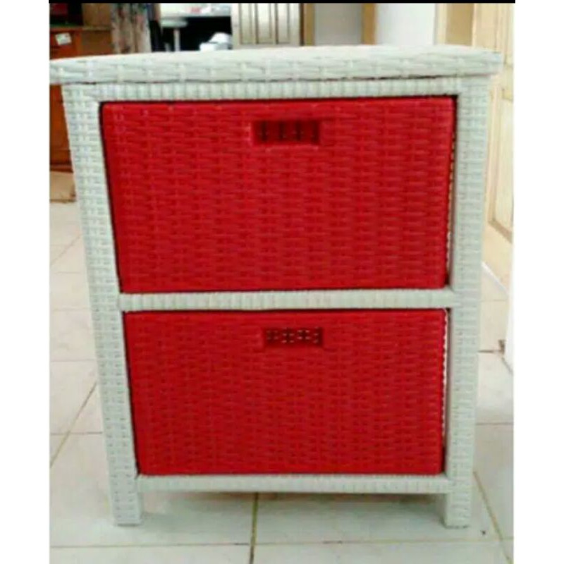 RAK LACI 1X2 ROTAN SINTETIS ASLI CIREBON (ANTI RAYAP)