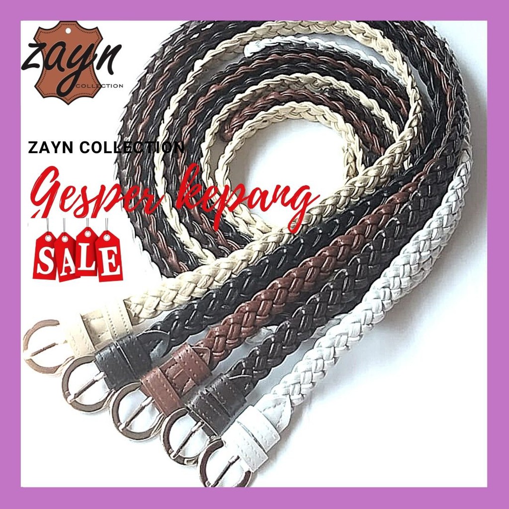 Ikat Pinggang Wanita Gesper Rajut Kecil Jalinan Belt Strap Kepang Anyaman Bahan Tambang Cantik