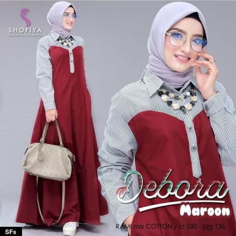 Debora dress pakaian wanita fashion muslim remaja