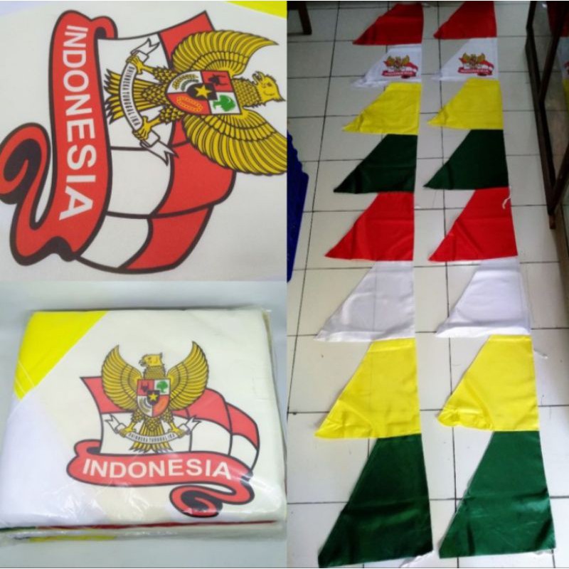 Jual Bendera Umbul Umbul Sablon Garuda Model Mata Zigzag Shopee Indonesia