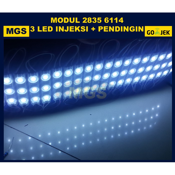 100Pcs LED Modul 6114 3 LED 12v - Putih