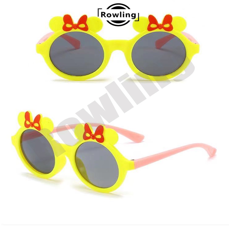 (Rowling)Kacamata Anak New Trend/Fashion Anak Terbaru Pita kacamata hitam High Quality Import Kacamata Fashion-Ka-76  Kuning/Pink