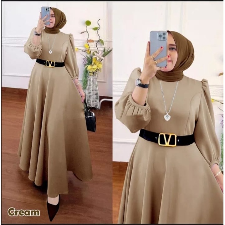 Terbaru Anna Dress Scuba Premuim//Free Belt