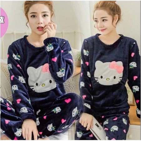 FASHION BAJU TIDUR || PIYAMA WANITA HELLO KITTY NAVY || BAJU TIDUR KONVEKSI TANAH ABANG