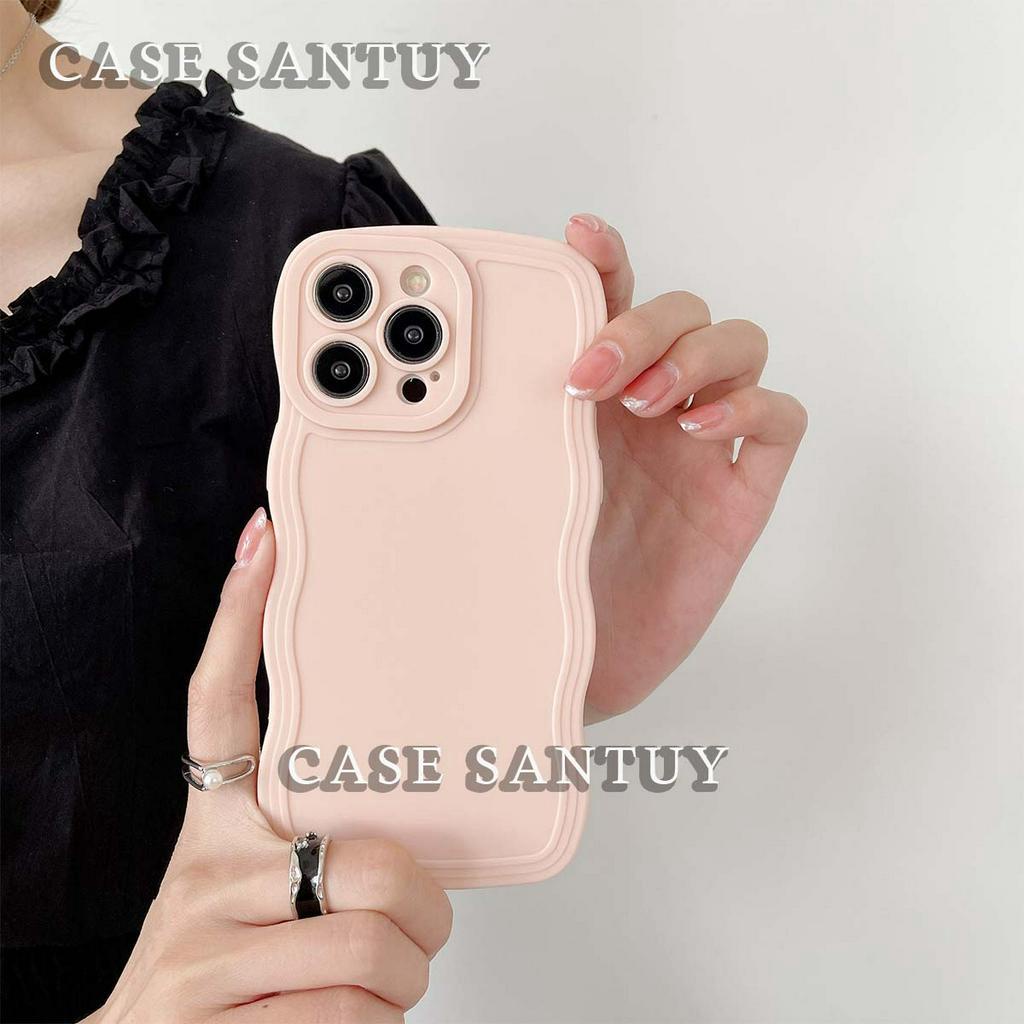 Soft Case Vivo S1 S1 PRO Y93 Y91C Y91i Y95 Y75 Y55 T1 Y21 Y33S Y21S Y33T Y15S Y15A Y01 Y51 2020 Y51A 5G PRO  Soft Case Gelombang Warna Waxy Wave Edge Macaron