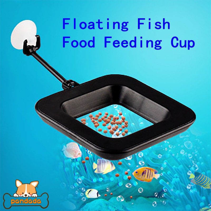 Fish Floating Feeder With Measuring Cup Floating Red Worms Feeding