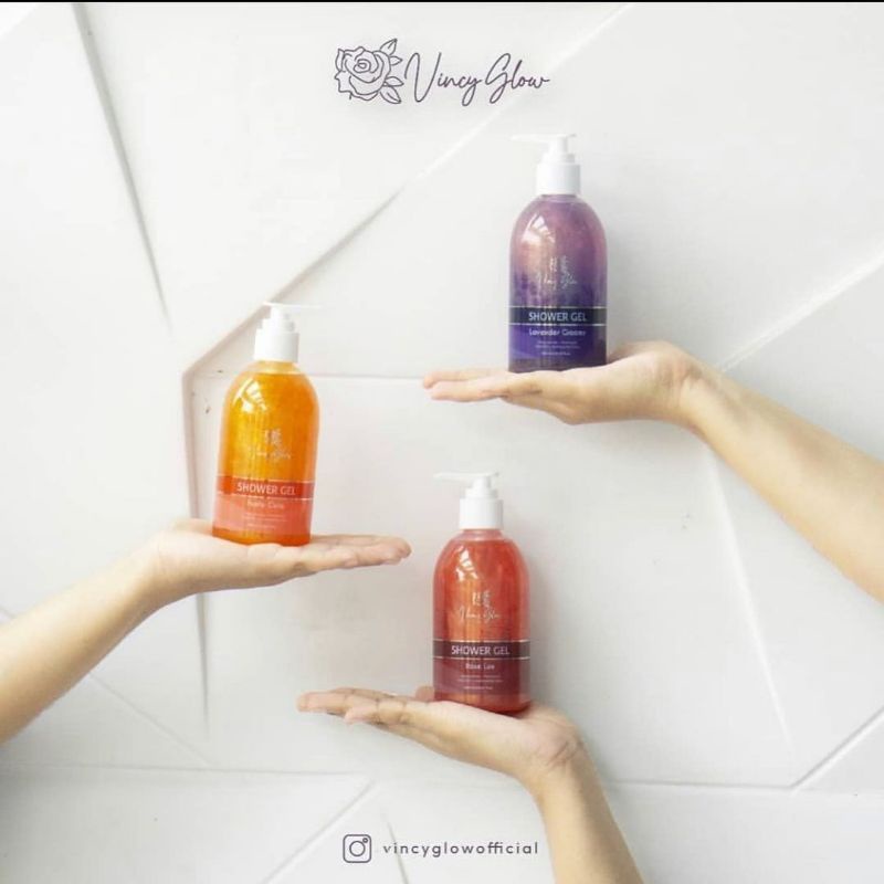 SHOWER GEL VINCY GLOW / SABUN BADAN CAIR VINCY / BODY LOTION PEMUTIH VINCY / BUTER SCRUB VINCY (LULU