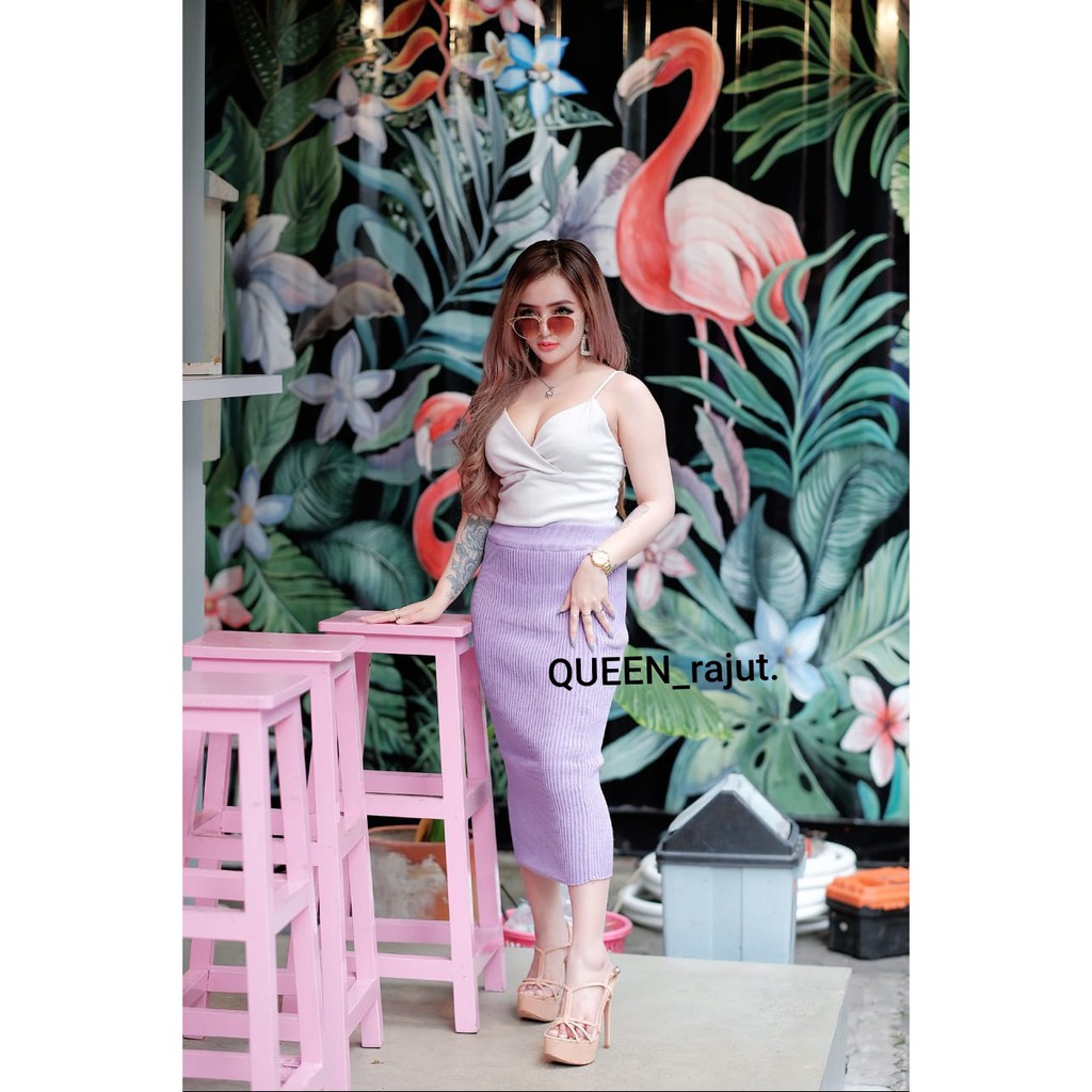 ROK SPAN RAJUT/ROK SPAN KNITTED/ROK PANJANG DAN ROK 7/8 PREMIUM-3