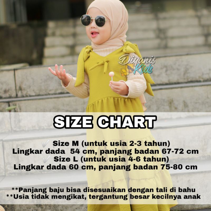 FARESYA - Overal dress anak / Dress muslim anak usia 2-6 tahun