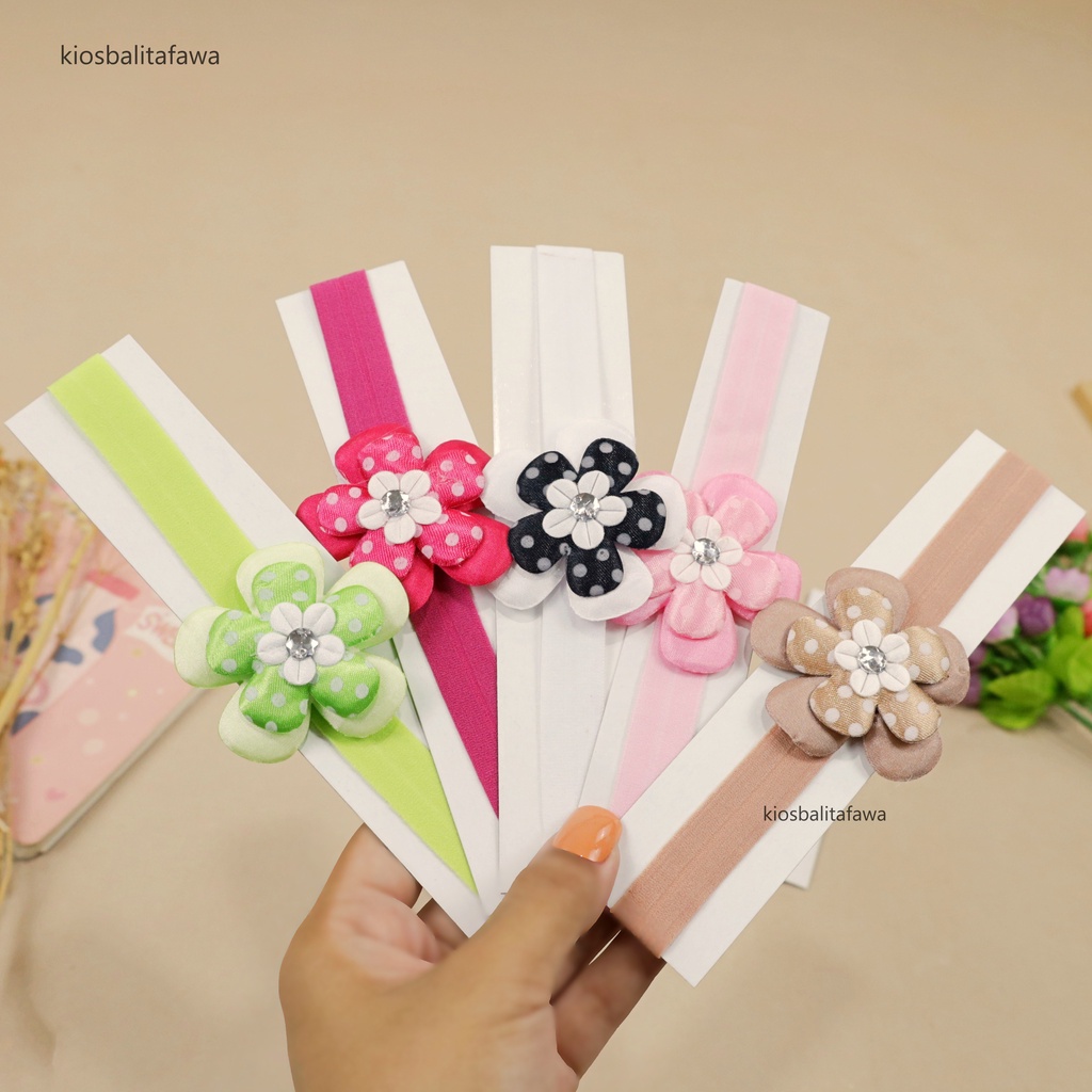 (SATUAN) Bandana Little Flower Bayi Anak Perempuan / Bando Bunga Bayi Lucu Cewek Polos Aksesoris Rambut Balita Import Babycinnamon