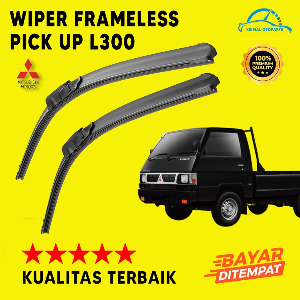 Jual (COD) Wiper Frameless L300 Pick Up 1 Set Kiri Dan Kanan / Wiper ...